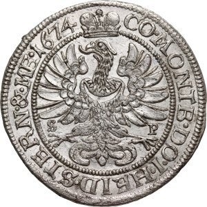 Silesia, Duchy of Olesnica, Sylvius Frederick, 6 krajcars 1674 SP, Olesnica