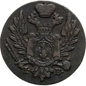 Królestwo Kongresowe, Aleksander I, grosz z miedzi krajowej 1825 IB, Warszawa - szeroka korona
