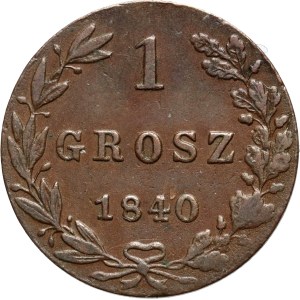 Zabór rosyjski, Mikołaj I, grosz 1840 MW, Warszawa, małe cyfry daty