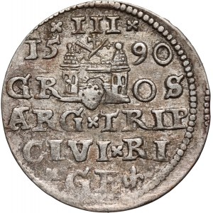 Zygmunt III Waza, trojak 1590, Ryga