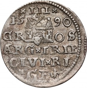 Sigismund III Vasa, trojak 1590, Riga