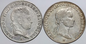 Austria, set of 20 Kreuzer coins from 1835-1846, (2 pieces)