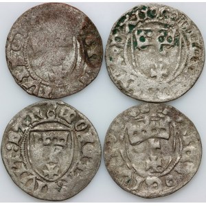 Kazimierz IV Jagiellończyk 1447-1492, zestaw szelągów, Gdańsk, (4 sztuki)