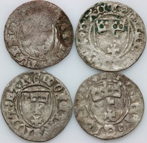 Casimir IV Jagiellonian 1447-1492, set of shekels, Gdansk, (4 pieces)