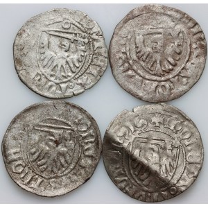 Kazimierz IV Jagiellończyk 1447-1492, zestaw szelągów, Toruń, (4 sztuki)