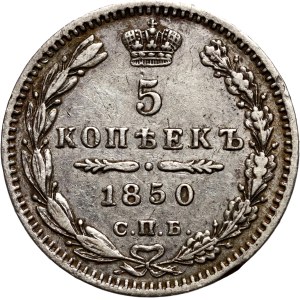 Russia, Nicolas I, 5 kopecks 1850, Petersburg