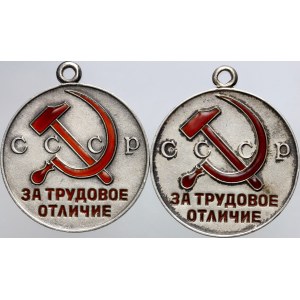 Russia, USRR, set of 2 Medals, for an amazing job, silver, (2 pieces)