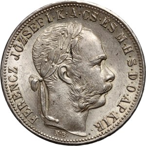 Hungary, Franc Joseph I, forint 1883 KB, Kremnitz
