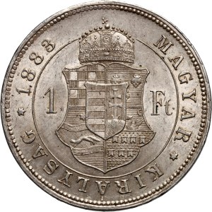 Hungary, Franc Joseph I, forint 1883 KB, Kremnitz