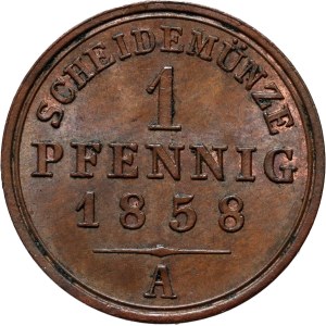 Germany, Schaumburg-Lippe, George Wilhelm, Pfennig 1858 A, Berlin