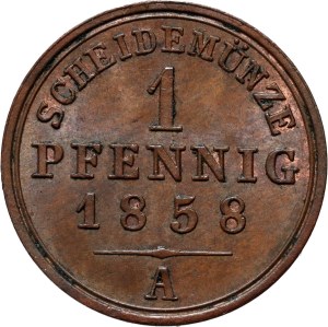 Germany, Schaumburg-Lippe, George Wilhelm, Pfennig 1858 A, Berlin