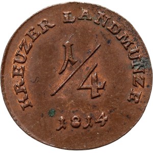 Germany, Saxony-Meiningen, Bernhard II, 1/4 Kreuzer 1814, Eisenach