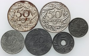 General Government, set of coins from 1923-1939, (6 pieces)