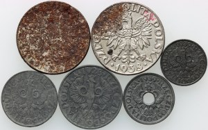 General Government, set of coins from 1923-1939, (6 pieces)