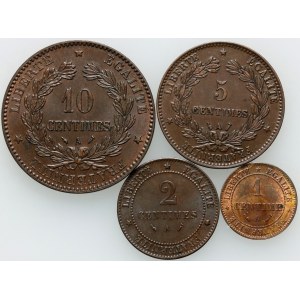 France, set of coins from 1885-1896, (4 pieces)