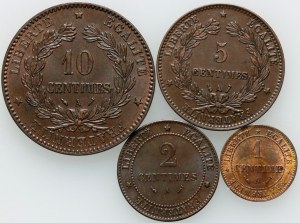 France, set of coins from 1885-1896, (4 pieces)