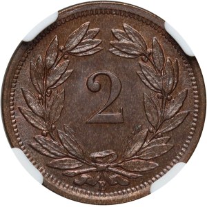 Switzerland, 2 Rappen 1875 B, Bern