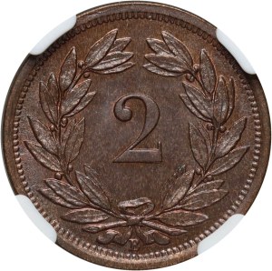 Switzerland, 2 Rappen 1875 B, Bern