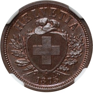 Switzerland, 2 Rappen 1875 B, Bern