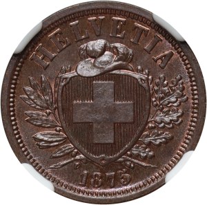 Switzerland, 2 Rappen 1875 B, Bern
