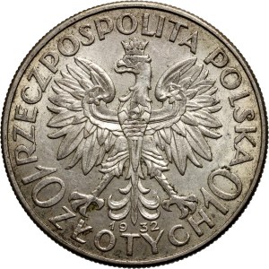 II RP, 10 złotych 1932, Londyn, Głowa Kobiety