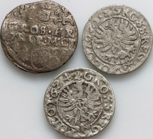 Sigismund III Vasa, coin set from 1603-1624, (3 pieces)