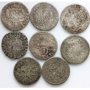 Polska Królewska, zestaw szóstaków lat 1626-1683, (8 sztuk)