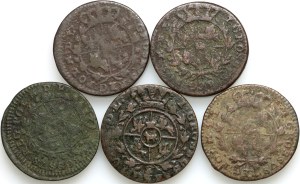 Stanislaw August Poniatowski, a set of pennies from the year 1765, ( 5 pieces)