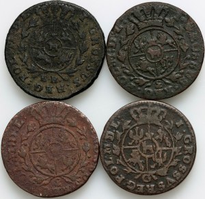 Stanislaw August Poniatowski, set of pennies from 1767-1791, (4 pieces)