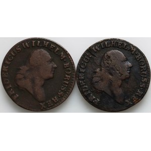 Prusy Południowe, Fryderyk Wilhelm II, zestaw groszy z 1797 roku, Wrocław, (2 sztuki)
