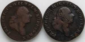 South Prussia, Frederick William II, 1797 set of pennies, Breslau, (2 pieces)