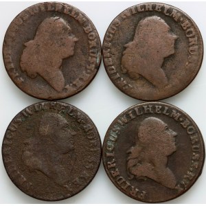 Prussia meridionale, Federico Guglielmo II, serie di penny del 1797, Wrocław, (4 pezzi)