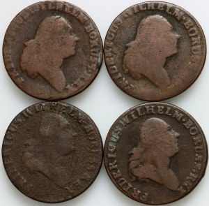 South Prussia, Frederick William II, 1797 set of pennies, Breslau, (4 pieces)