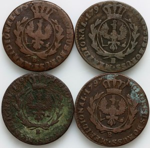 South Prussia, Frederick William II, 1797 set of pennies, Breslau, (4 pieces)