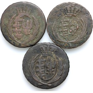 Księstwo Warszawskie, zestaw monet 3 grosze z lat 1811-1812, (3 sztuki)