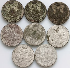 Congress Kingdom, Nicholas I, set of coins 10 pennies 1840, (8 pieces)