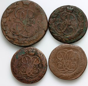 Russia, set of coins from 1757-1785, (4 pieces)
