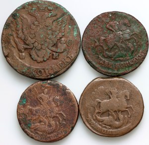 Russia, set of coins from 1757-1785, (4 pieces)