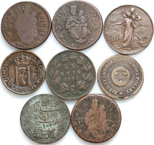 World, set of copper coins from 1763-1917, (8 pieces)