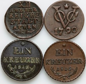Europe, set of coins from 1790-1816, (4 pieces)