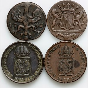 Europe, set of coins from 1790-1816, (4 pieces)