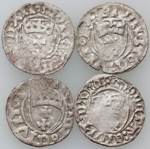 Casimir IV Jagiellonian 1447-1492, set of shekels, Gdansk, (4 pieces)