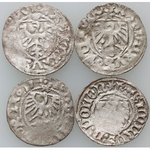 Kazimierz IV Jagiellończyk 1447-1492, zestaw szelągów, Gdańsk, (4 sztuki)