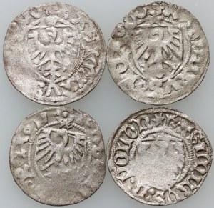 Casimir IV Jagiellonian 1447-1492, set of shekels, Gdansk, (4 pieces)