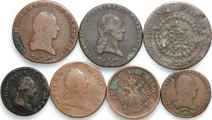 Europe, set of coins from 1789-1852, (7 pieces)