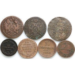 Europe, set of coins from 1789-1852, (7 pieces)