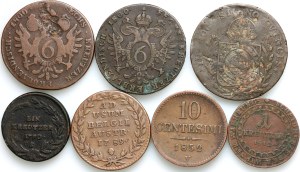 Europe, set of coins from 1789-1852, (7 pieces)