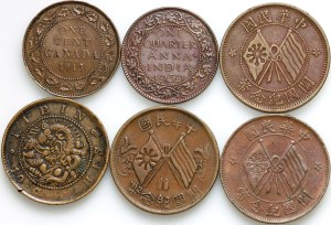 China, Canada, India, coin set, (6 pieces)