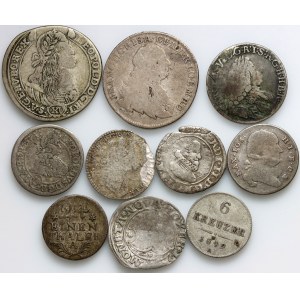 Europe, set of coins from 1667-1849, (10 pieces)