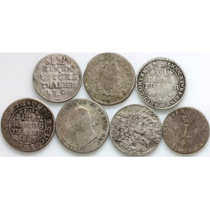 Europe, set of coins from 1685-1804, (7 pieces)